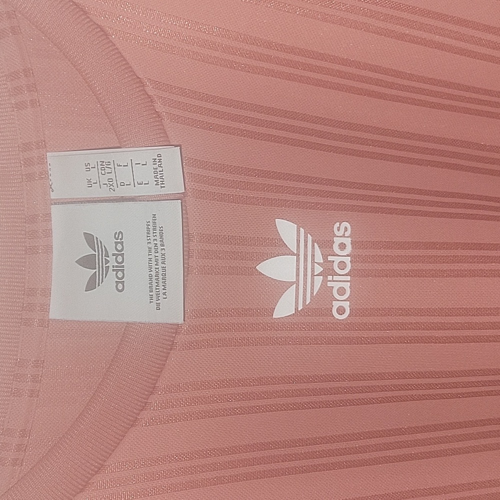 Adidas Originals Three Stripe Long Sleeve Top In Pink L